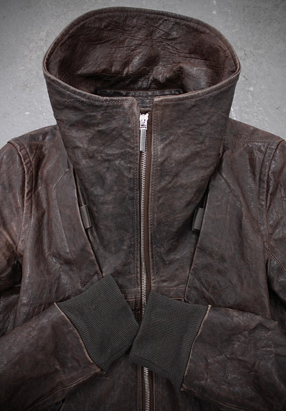 Rick Owens AW09 "CRUST" BITTER Lambskin Leather Velcro Geo Jacket