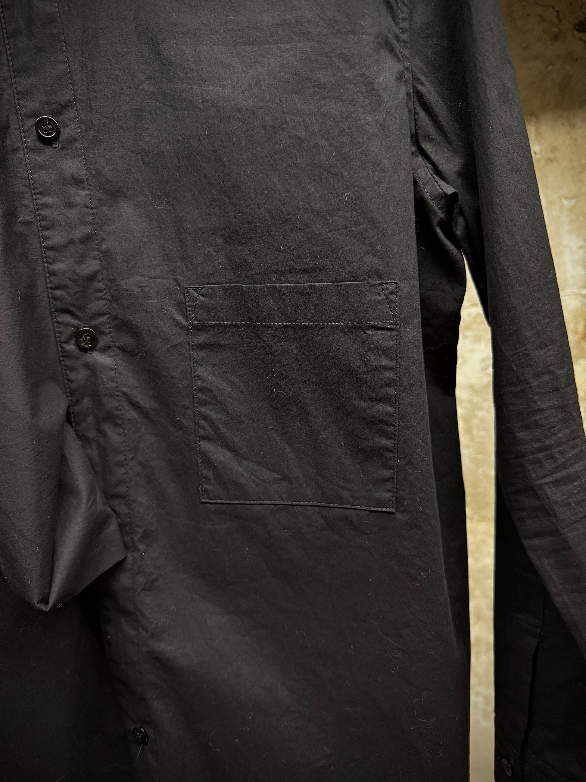 Yohji Yamamoto Y's by Yohji Yamamoto SS15 Twisted High Neck Collar Shirt detail | DRIEW GARMENTS
