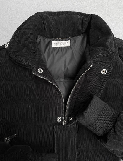 Saint Laurent Paris AW17 'BAD LIEUTENANT' Concealed Hooded Corduroy Puffer Jacket
