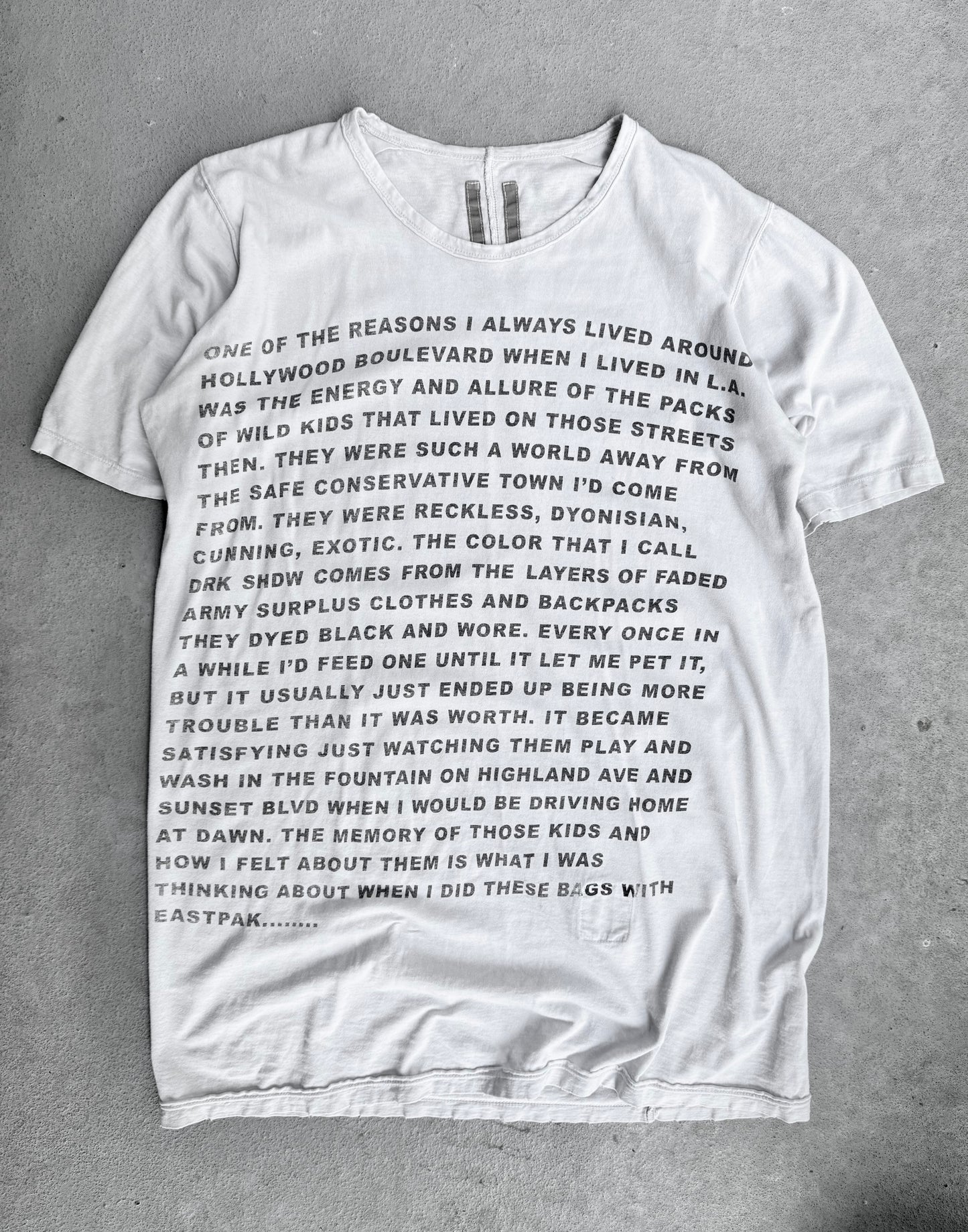Rick Owens DRKSHDW AW07 “EXPLODER” Richard Wagner’s Poem Print T-shirt