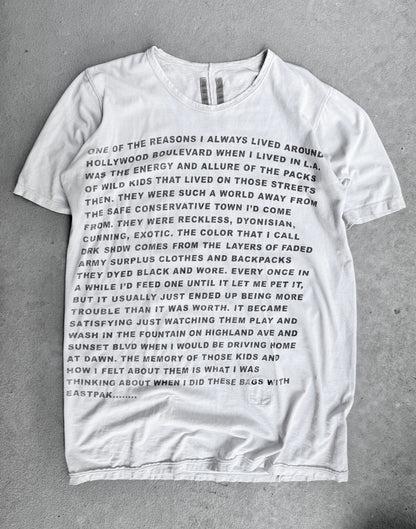Rick Owens DRKSHDW AW07 “EXPLODER” Richard Wagner’s Poem Print T-shirt