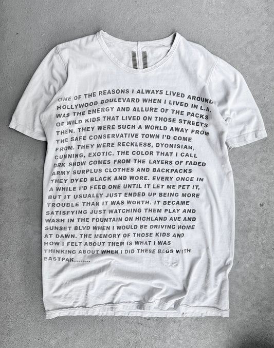 Rick Owens DRKSHDW AW07 “EXPLODER” Richard Wagner’s Poem Print T-shirt