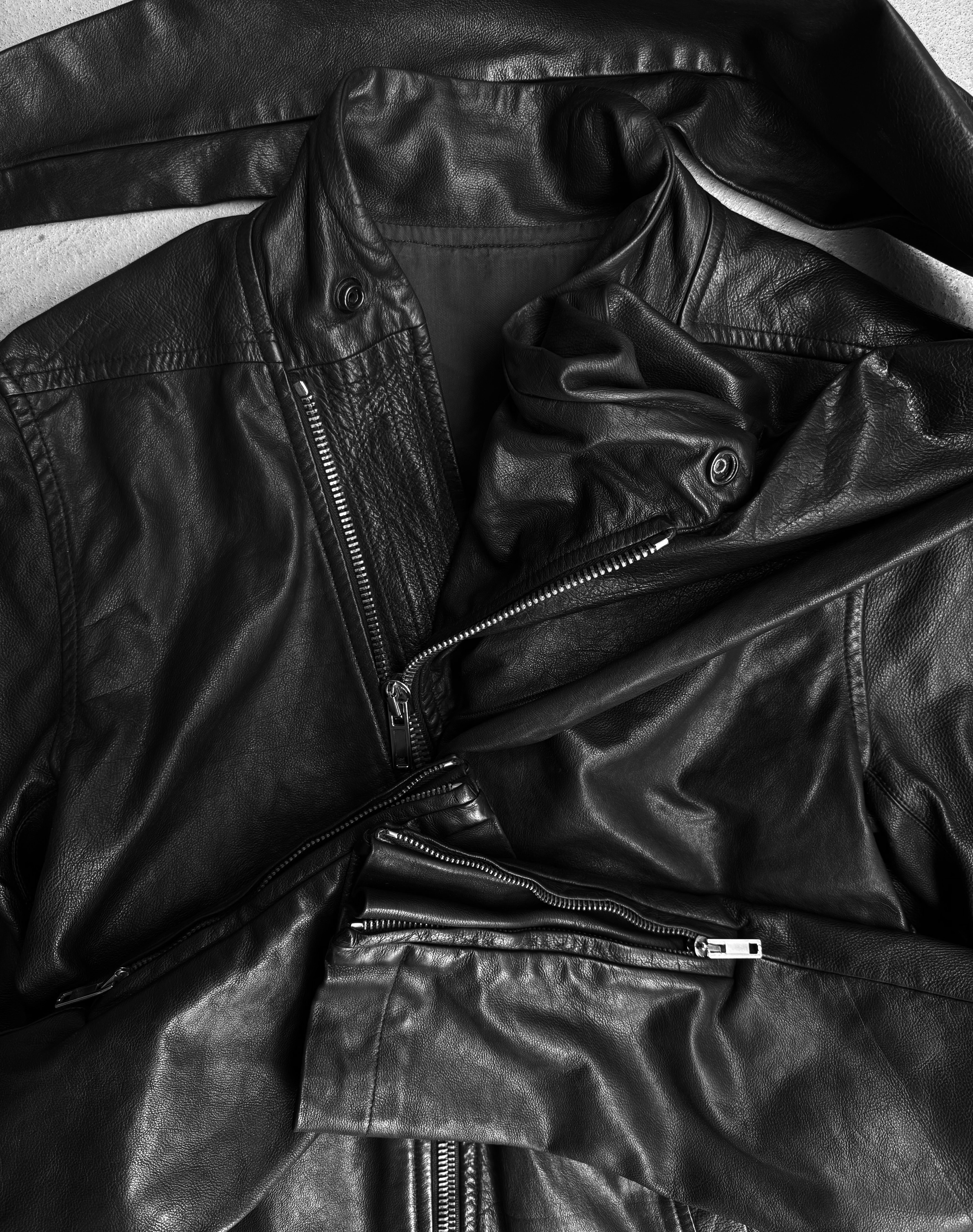 Rick Owens SS11 ANTHEM Leather Scarf Collar Jacket | S-L – DRIEW
