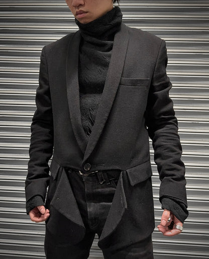 Ann Demeulemeester AW11 Cut-out Shawl Collar Blazer