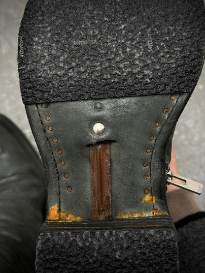 Carol Christian Poell ‘AM/2687P ROOMS-PTC/19’ Kangaroo Leather Titanium Prosthetic Tornado Zip Boots