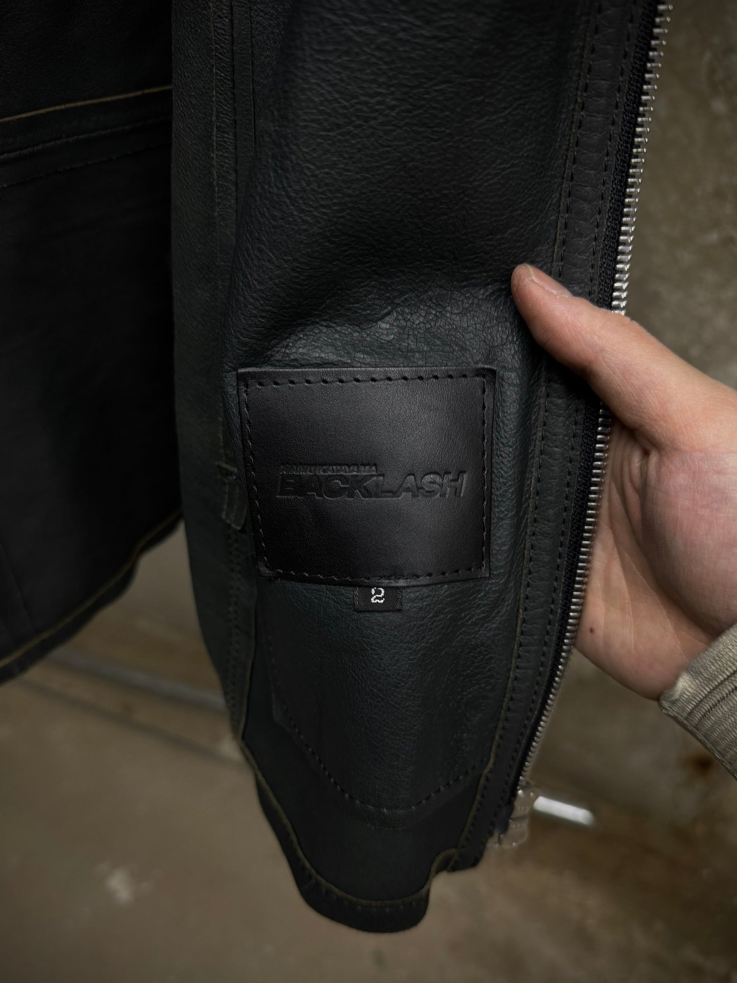 Isamu Katayama "BACKLASH" Unlined Overlock Hooded 'Gimp' Zip Goat Leather Jacket