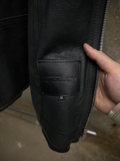 Isamu Katayama "BACKLASH" Unlined Overlock Hooded 'Gimp' Zip Goat Leather Jacket