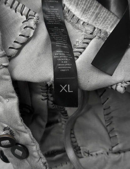 Boris Bidjan Saberi AW21 ‘P13-HS-TF’ Faded Light Grey Resin-Dyed Hand Stitch Denim