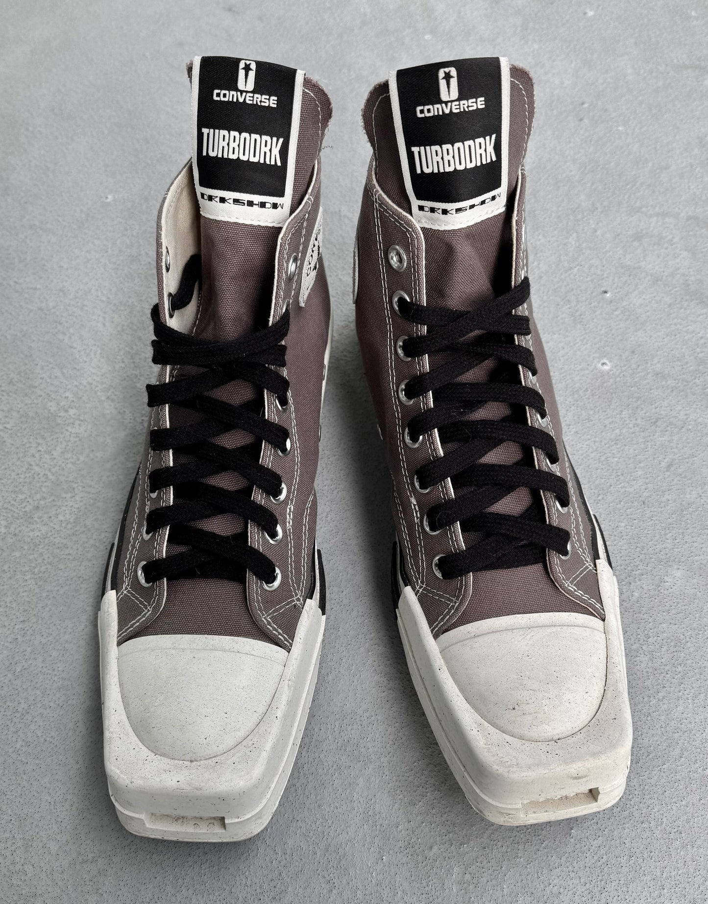 Rick Owens DRKSHDW x Converse “TURBODRK” Brown Square-toe Sneakers