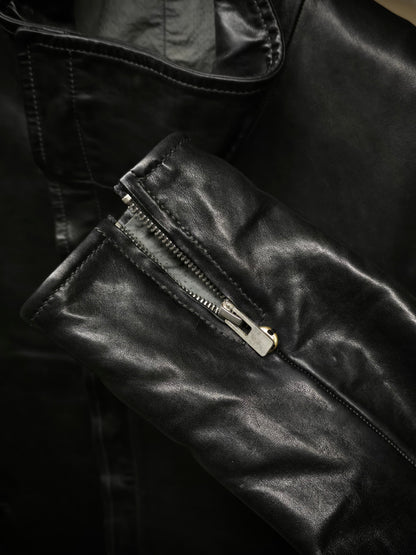Carol Christian Poell 'LM/2599GP CORS-PTC/010' Object-dyed Lined Arthostic Titanium Elbow Horse Leath detail | DRIEW GARMENTS