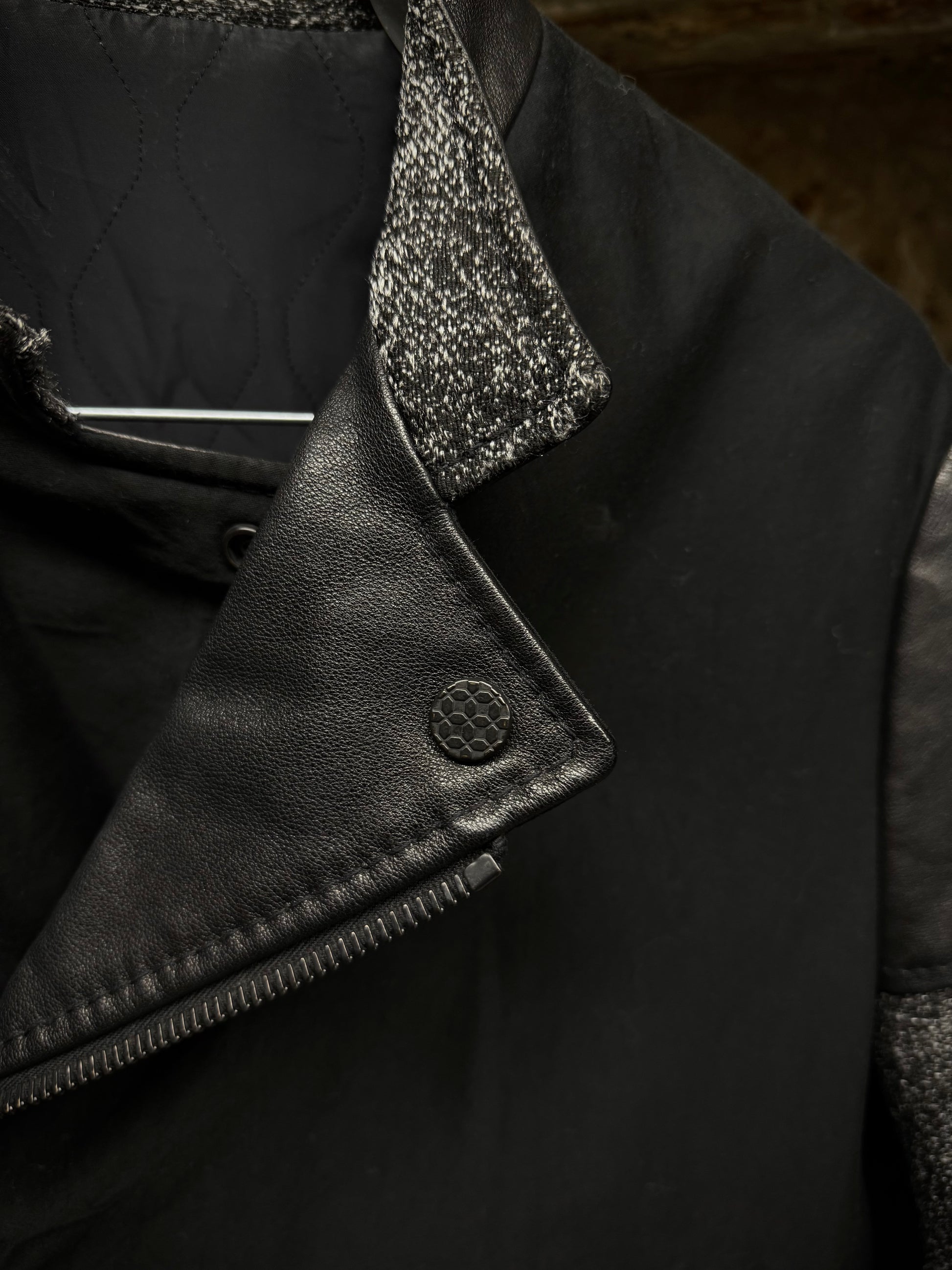 Balenciaga by Nicolas Ghesquière AW2012 Buffalo Leather Hybrid Rider Jacket detail | DRIEW GARMENTS