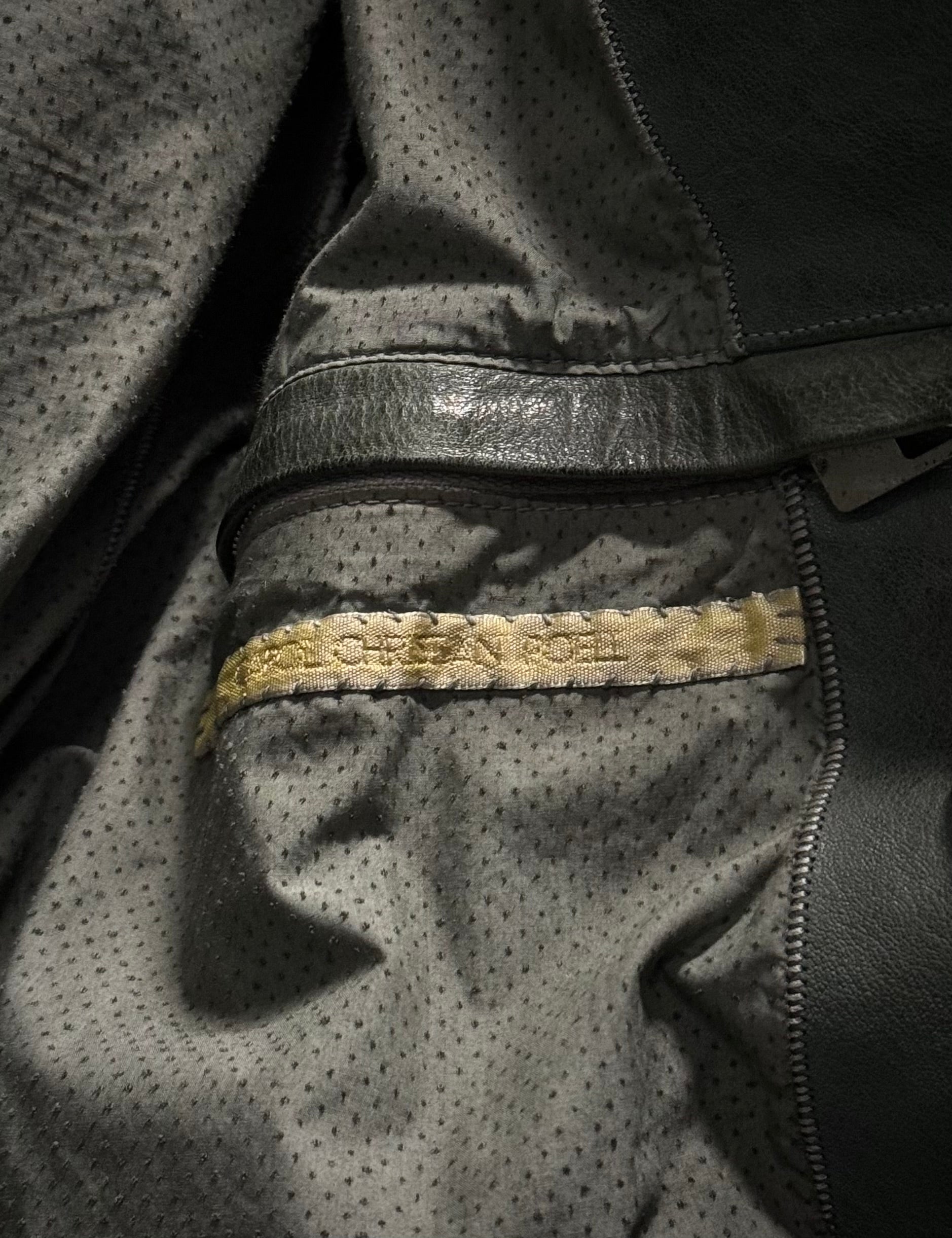Carol Christian Poell 'LM/2599G-SP ROOMS-PTC/19' Spine Elbow & Hand High Neck Leather Jacket detail | DRIEW GARMENTS