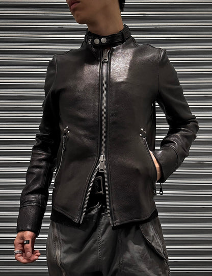 MiharaYasuhiro AW08 Deerskin Leather Studded Single Rider Jacket