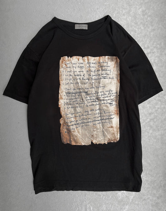 Yohji Yamamoto POUR HOMME AW22 Pigment Paper Graphic T-shirt