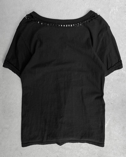 Number (N)ine Re-issue SS07 Braided Cutout Black T-shirt