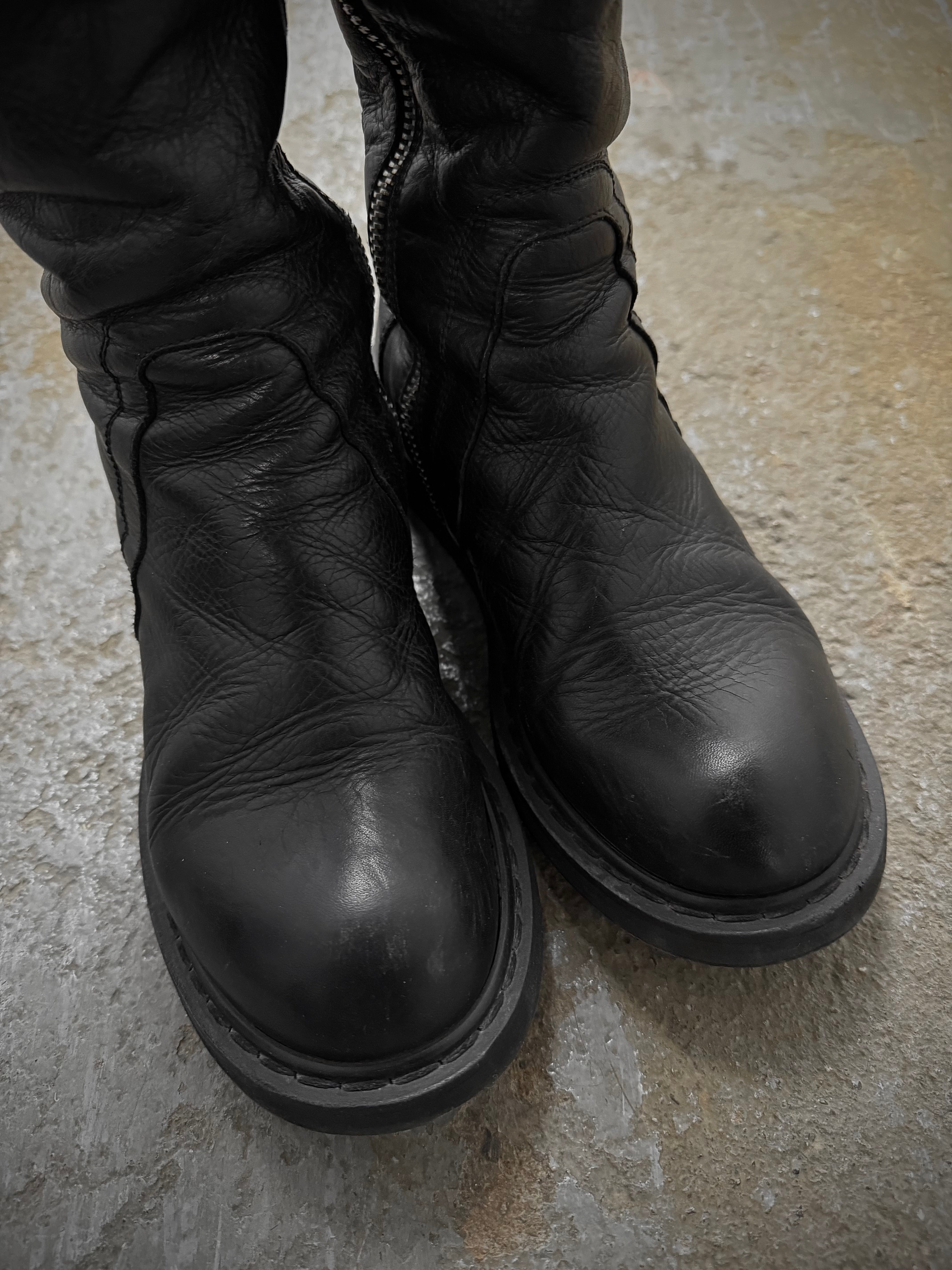 Rick Owens AW09 Side Zip Calf Leather Creeper Boots | DRIEW