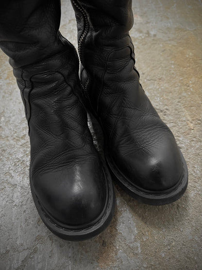 Rick Owens AW09 "CRUST" Side Zip Calf Leather Creeper Boots detail | DRIEW GARMENTS