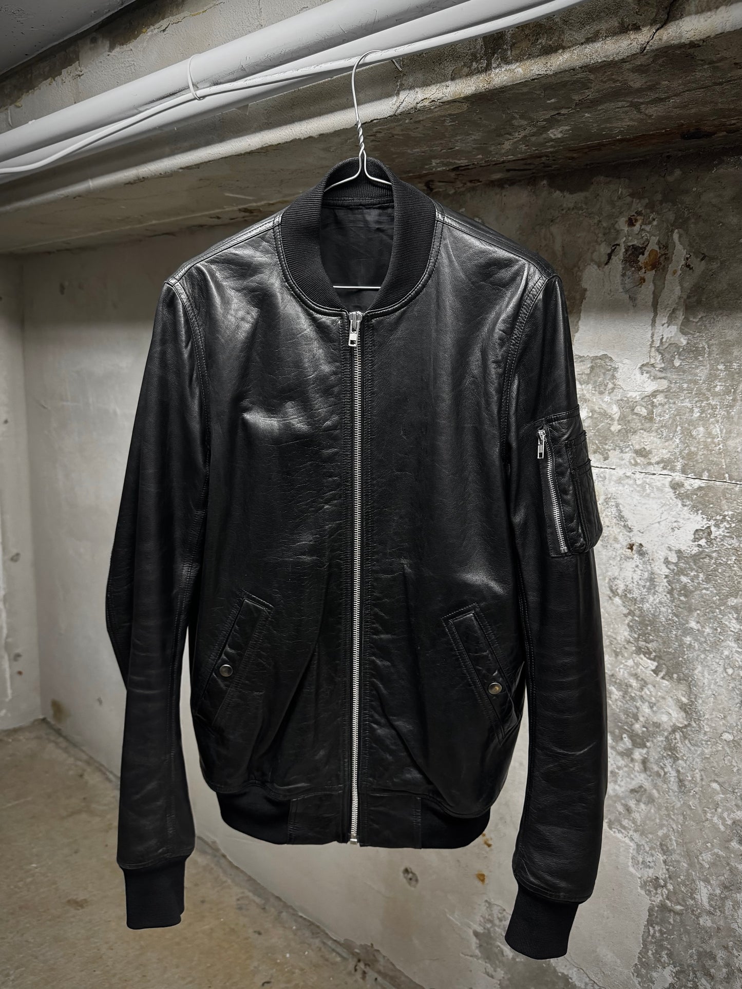 Rick Owens AW14 "MOODY" Lamb Leather MA-1 Bomber Jacket | Archive Fashion Toronto