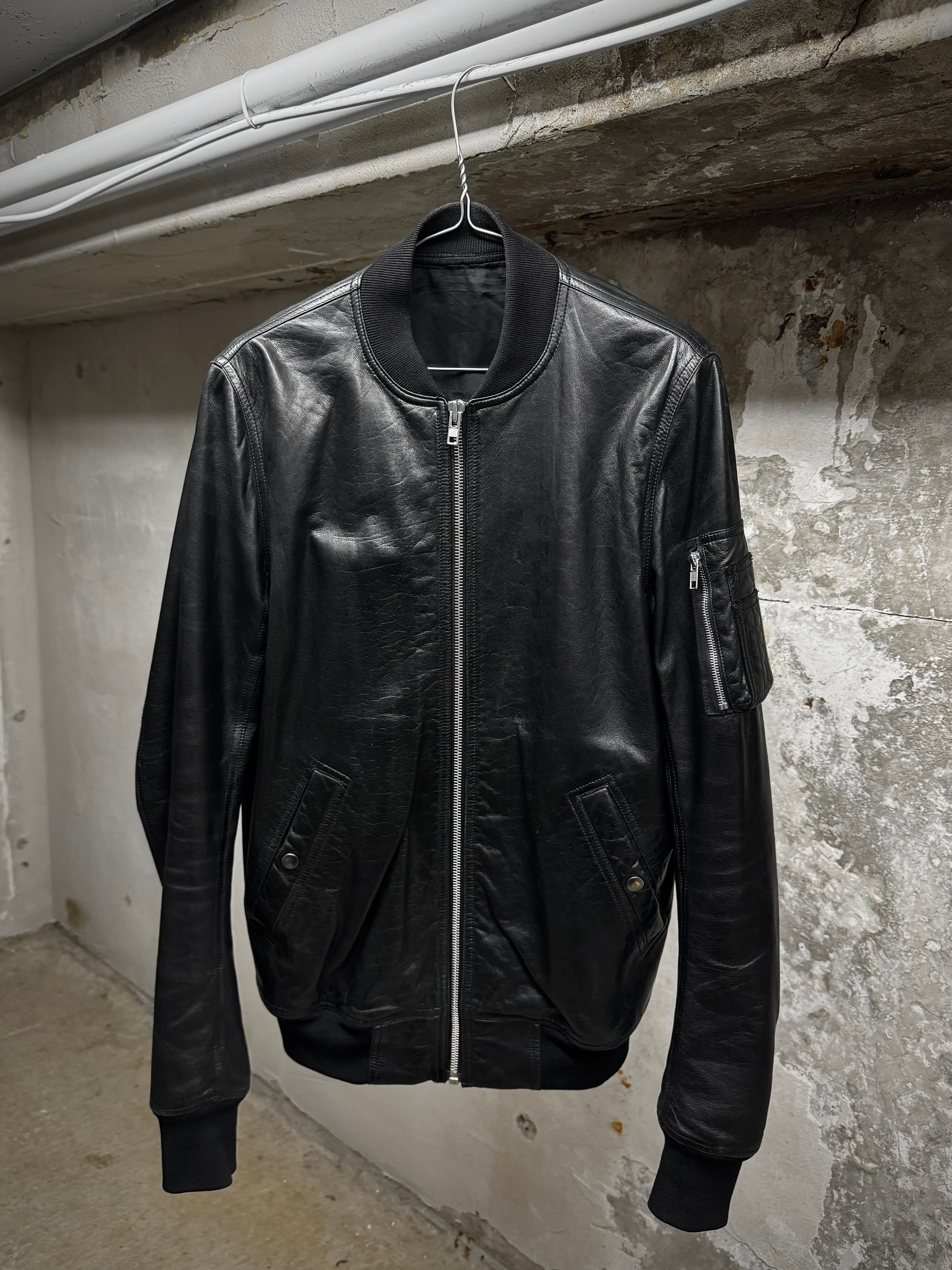 Rick Owens AW14 "MOODY" Lamb Leather MA-1 Bomber Jacket | Archive Fashion Toronto