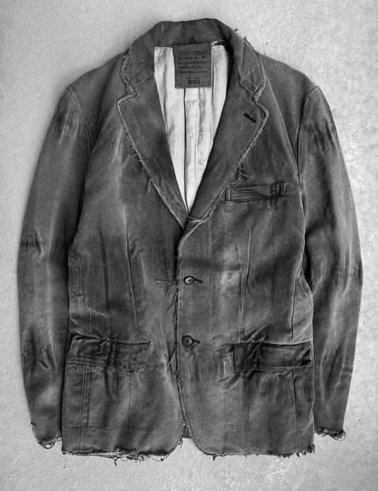 RipVanWinkle Early 00s Dirty-wash Distressed Denim Blazer
