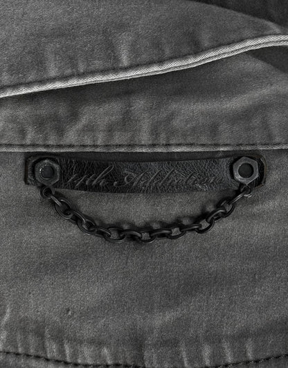 14thAddiction Early 00s Grey Leather Trim Track Jacket