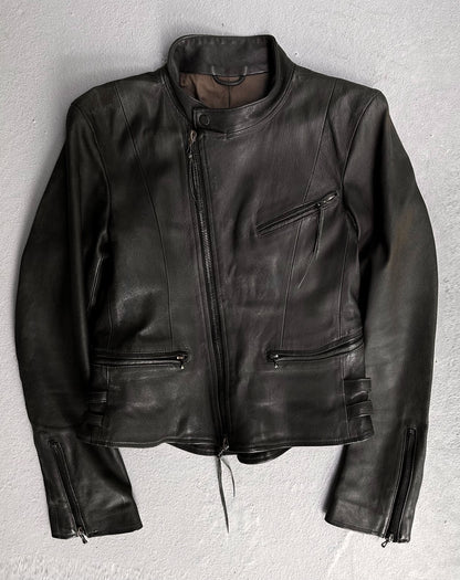 alfredoBANNISTER Early 00s Asymmetrical Cowhide Rider Jacket