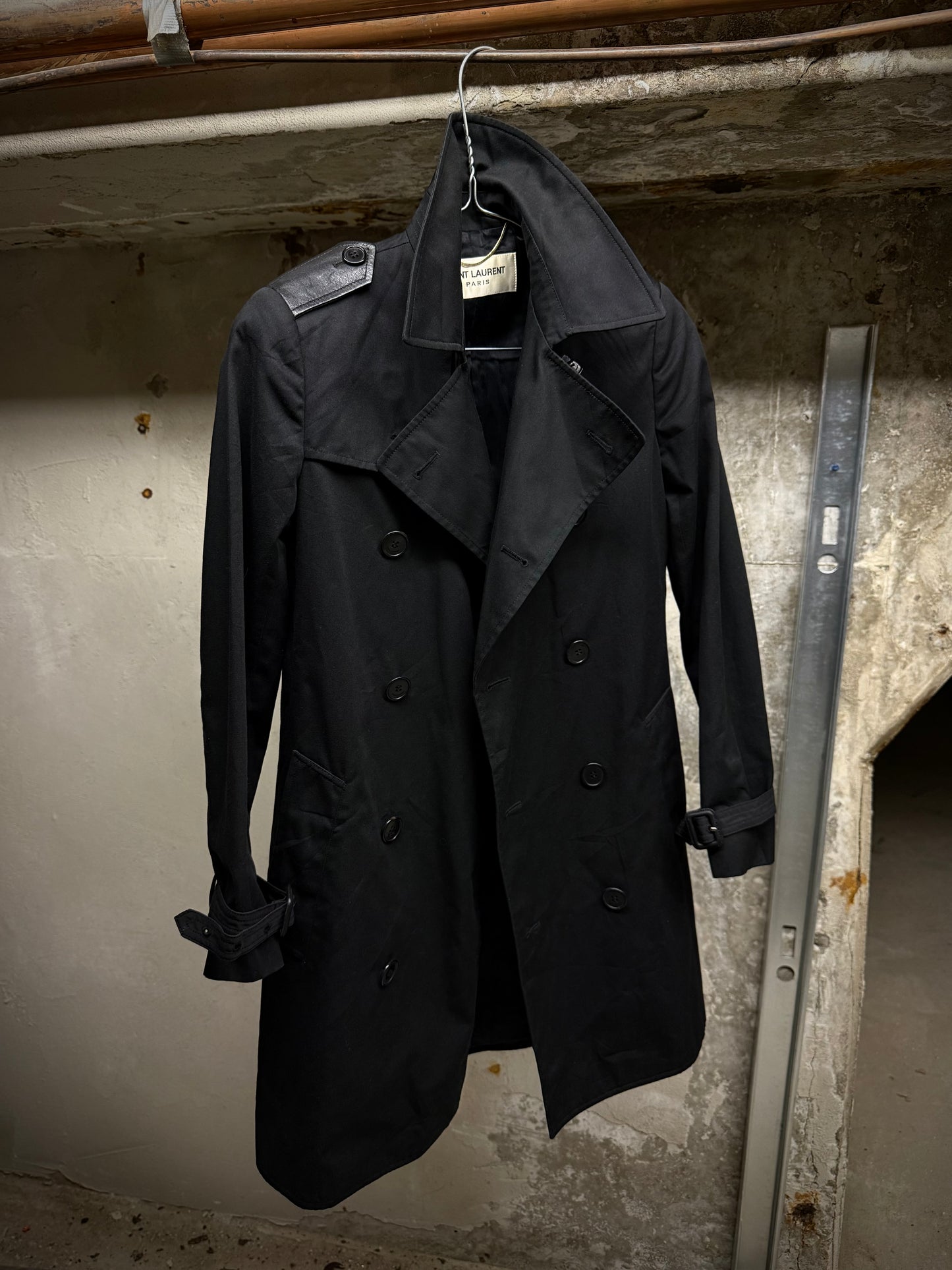 Saint Laurent Paris by Hedi Slimane SS14 Black Classic Trench Coat | Archive Fashion Toronto