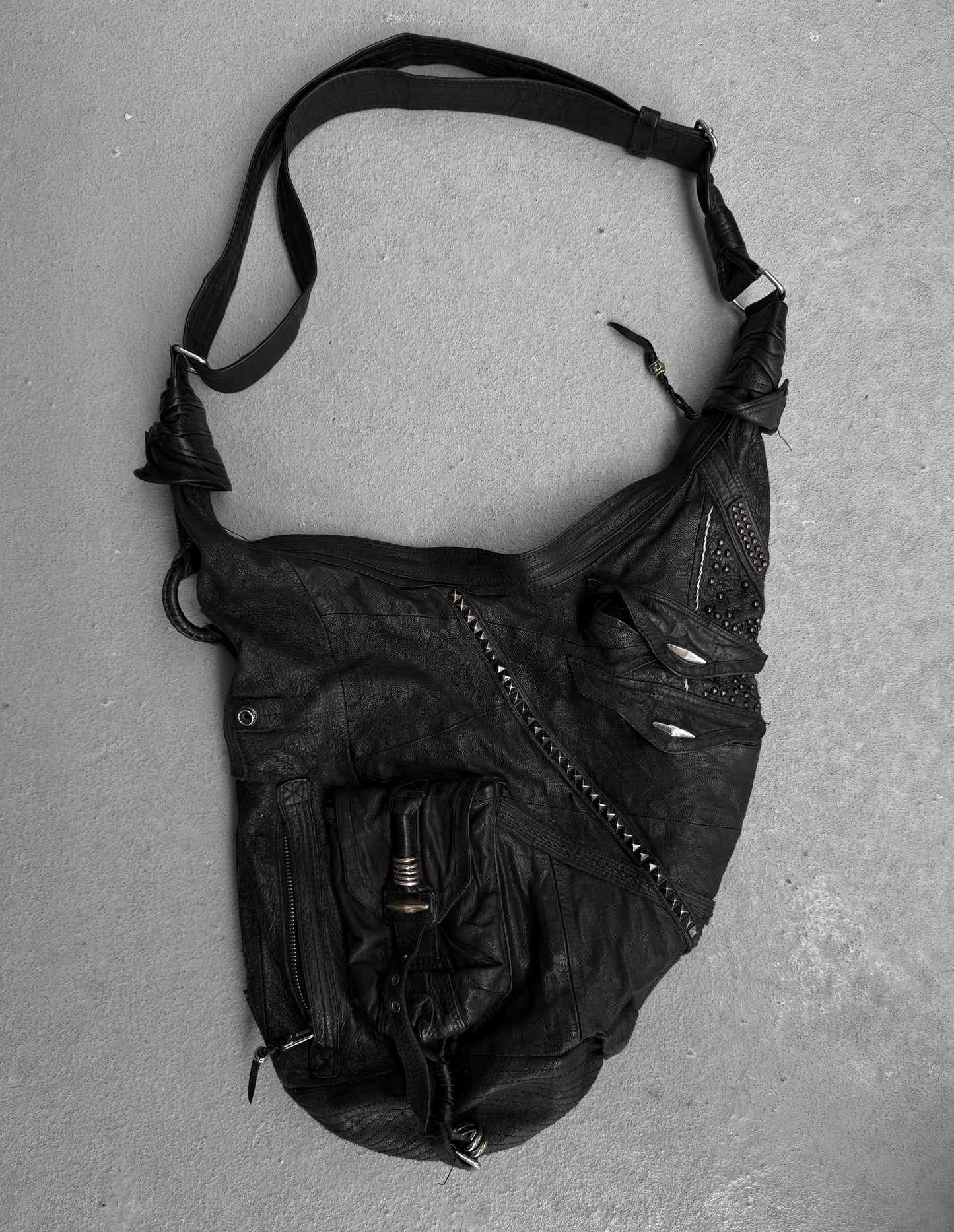 KMRii Early 00s Studded Leather Sling Bag