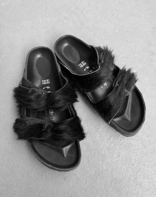 Rick Owens x BIRKENSTOCKS 2018 Pony-hair Arizona Sandals