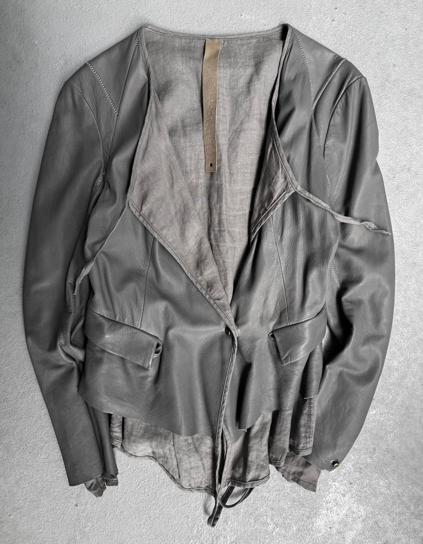Isaac Sellam: “Experience” Overlock Stitch Cropped Deerskin Leather Jacket