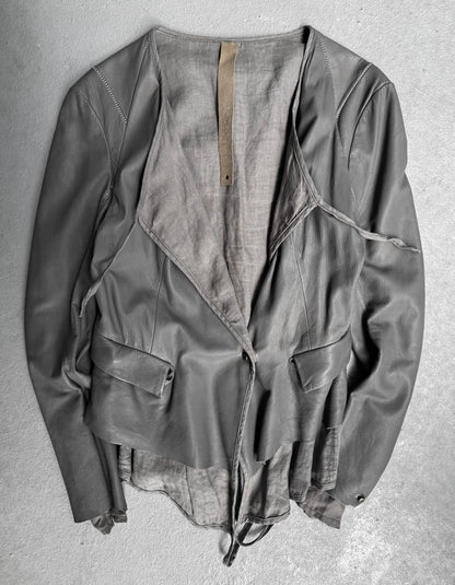 Isaac Sellam: “Experience” Overlock Stitch Cropped Deerskin Leather Jacket