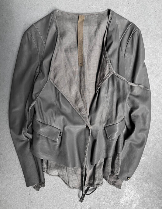 Isaac Sellam: “Experience” Overlock Stitch Cropped Deerskin Leather Jacket