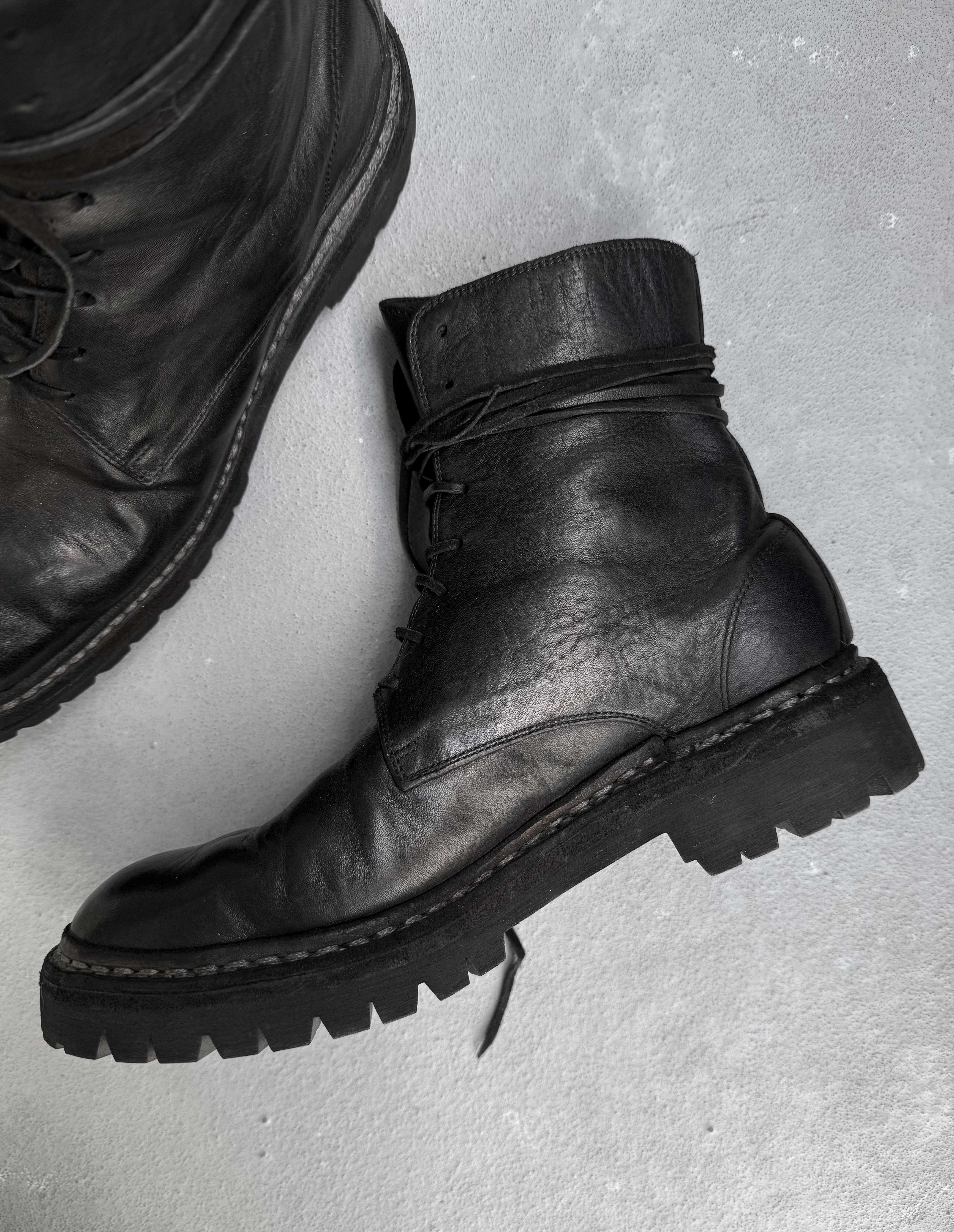 Guidi '795V_N' Black Horse Leather Lace-up Boots | DRIEW