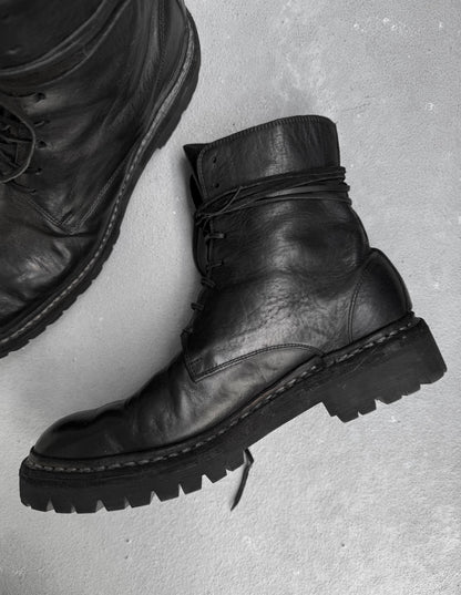 GUIDI ‘795V_N’ Black Horse Leather Lace-up Boots