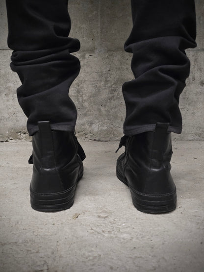 Ann Demeulemeester "Roccia" Black High-top Leather Sneakers