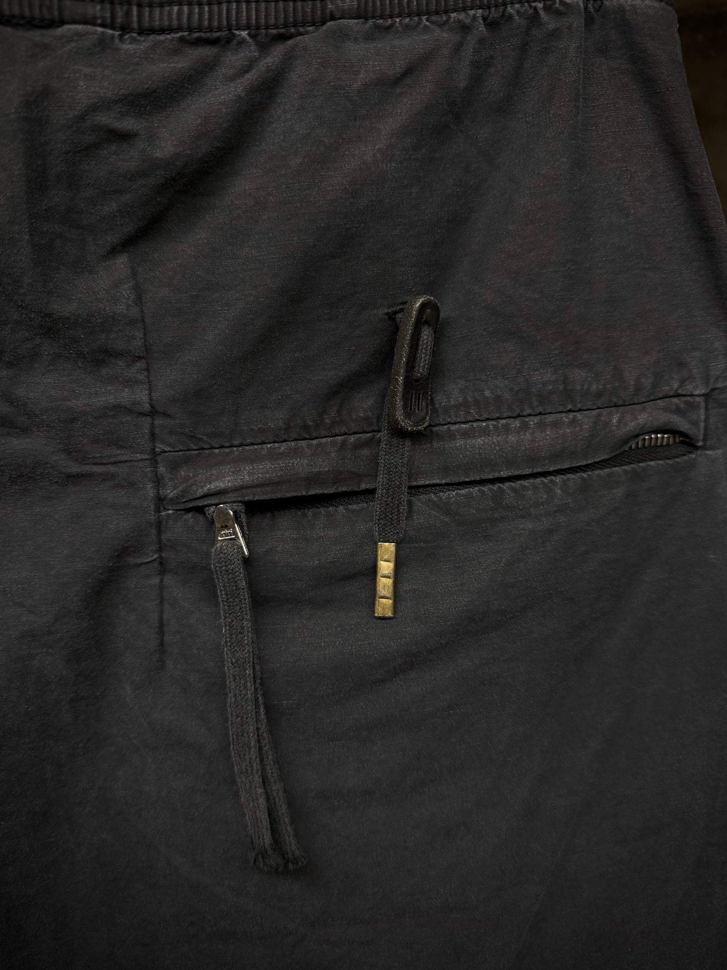 Boris Bidjan Saberi SS18 'P7 F1502M' Black Resin Dyed Drop-crotch Shorts