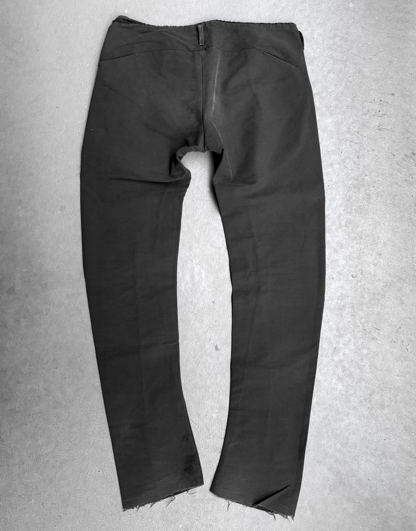 m.a+ by Maurizio Amadei Early 2010s 'P18B' Pleated Knee Carbon J-Cut Pants