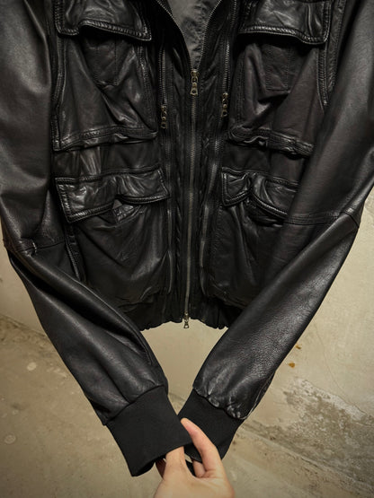 Neil Barrett Early 00s Multi Zip Goat Leather Field Jacket detail | DRIEW GARMENTS