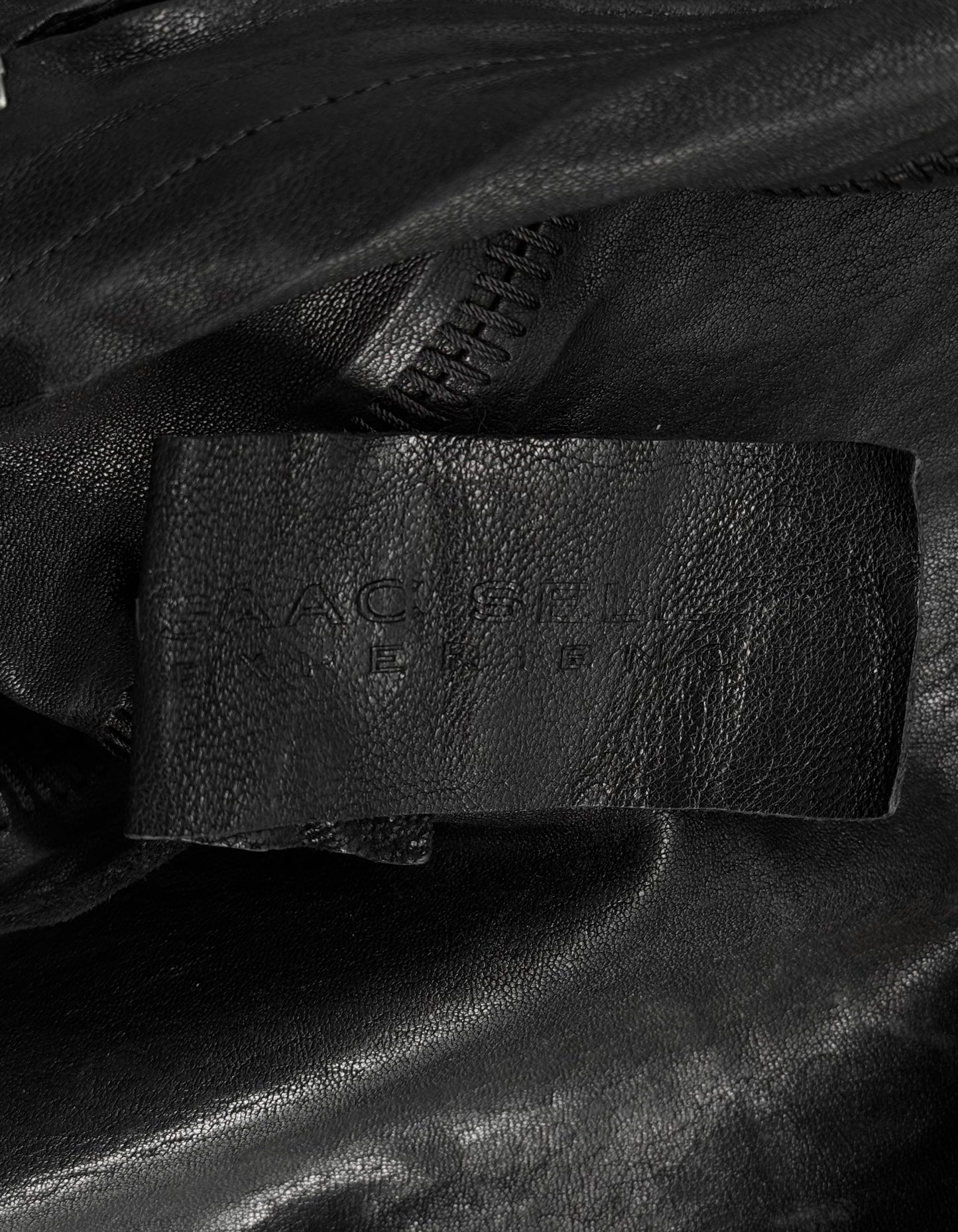 Isaac Sellam : “Experience” Black Lambskin Seamless Bute Crasse Pouille Spine Jacket