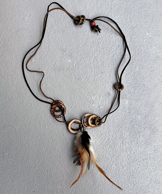 Vintage Y2K Japanese Handmade Feather Necklace