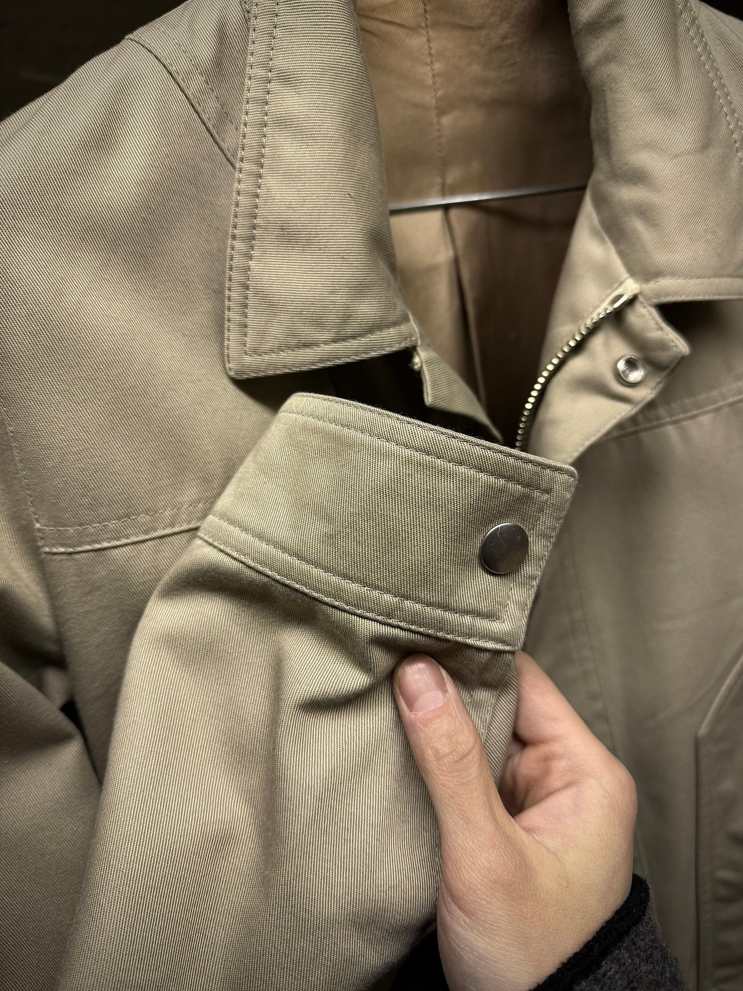 DIOR HOMME by Kris Van Assche SS08 Beige Cropped Utility Jacket detail | DRIEW GARMENTS