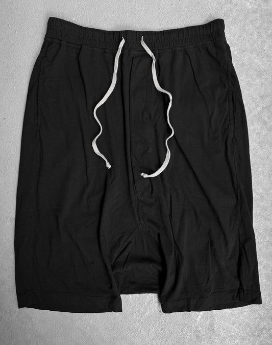 Rick Owens DRKSHDW SS15 “FAUN” Black Lightweight Drop-crotch Pod Shorts
