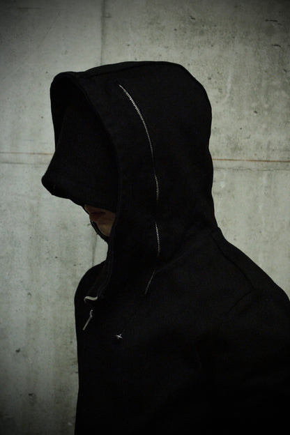 D.HYGEN AW18-19 Heavy Cotton Jersey Expandable Zip Hoodie detail | DRIEW GARMENTS