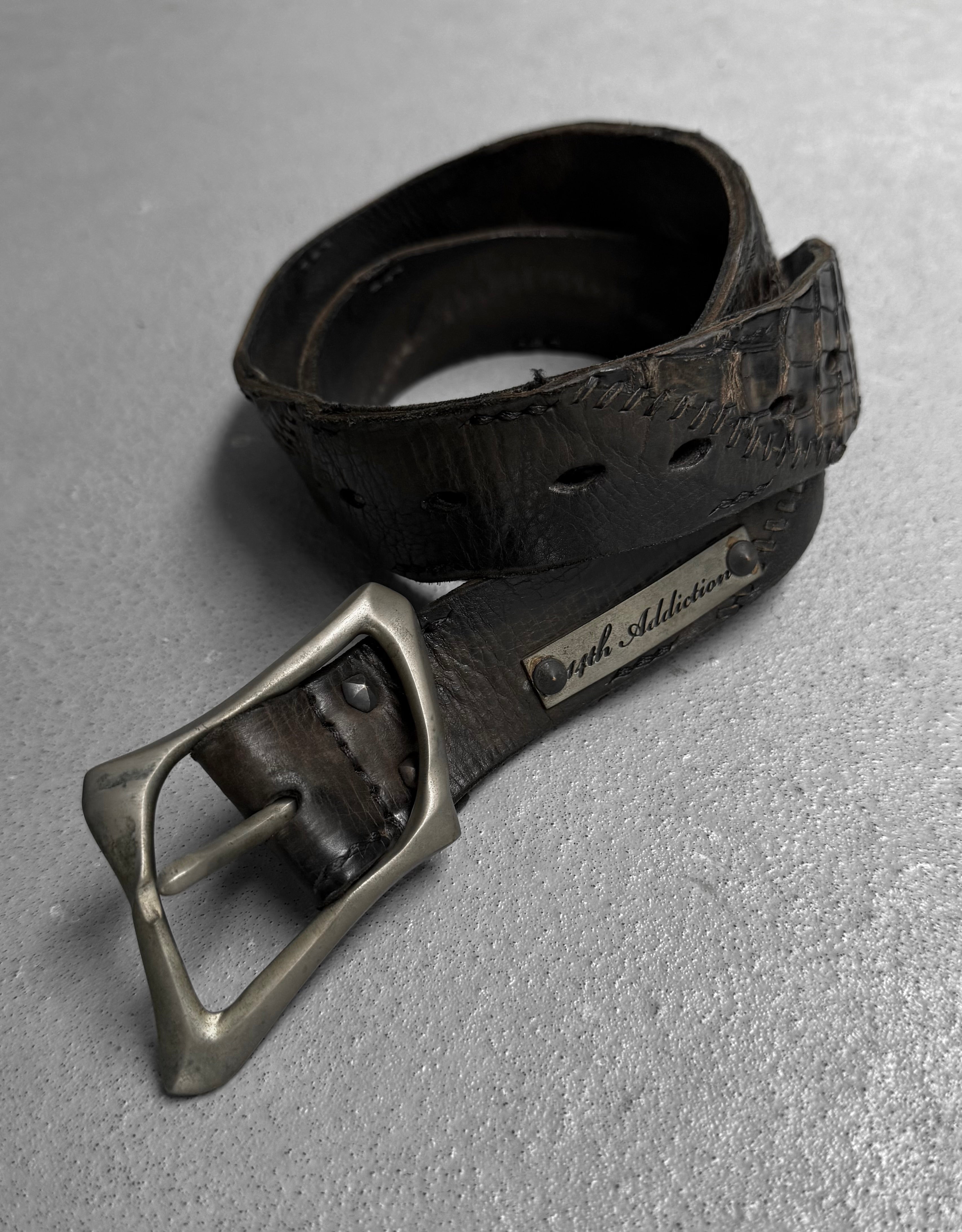 14thAddiction Scar-stitch Crocodile Leather Belt | Archive – DRIEW