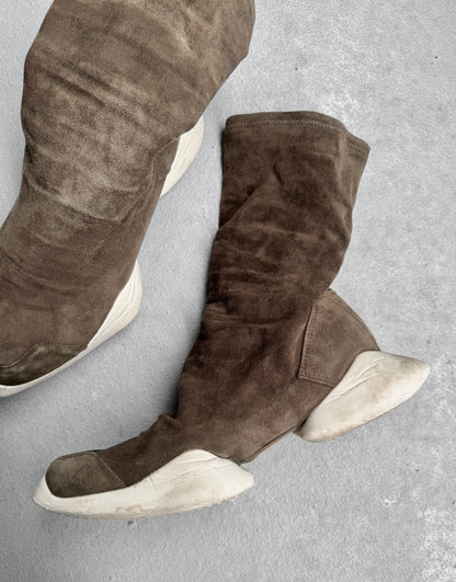 Rick Owens x Adidas AW16 “MASTODON” Vicious Suede Leather Sock Runners