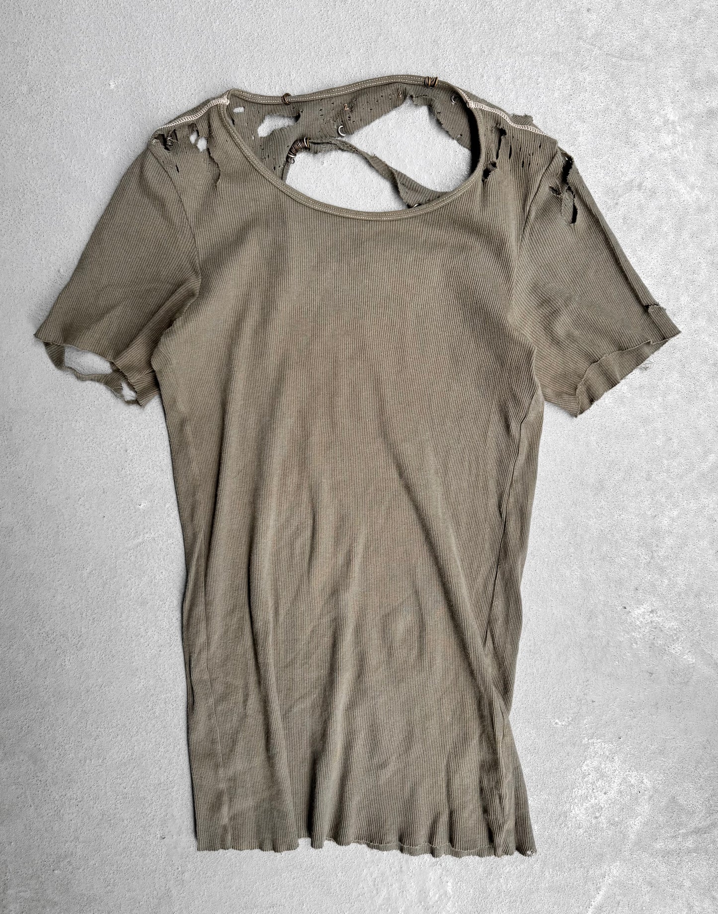 IfSixWasNine Early 00s ‘MUDMAX’ Ribbed Cotton T-shirt