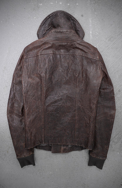 Rick Owens AW09 "CRUST" BITTER Lambskin Leather Velcro Geo Jacket
