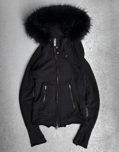 L.G.B Early 00s Raccoon Fur Bono Zip-up Hoodie