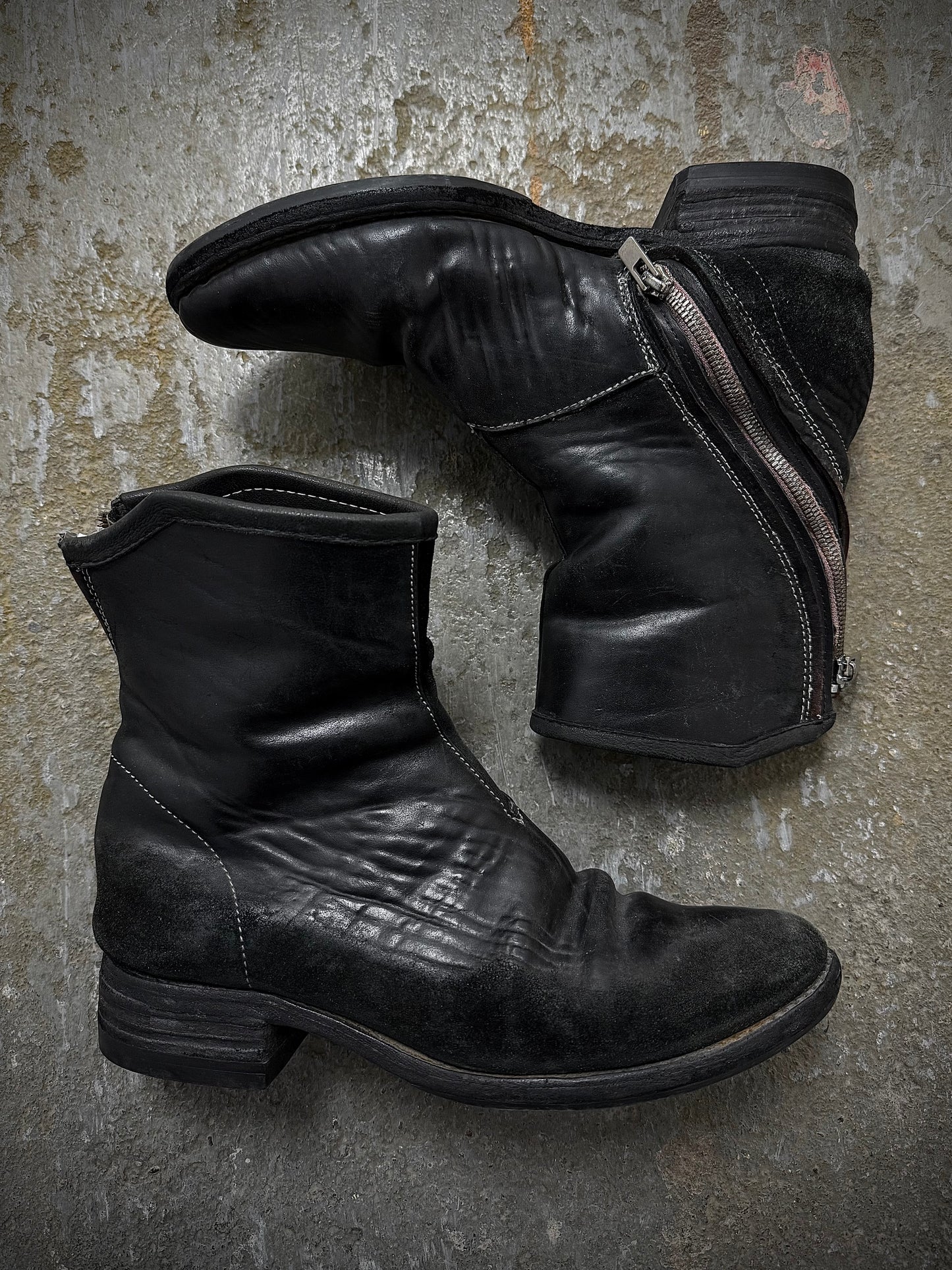 Carol Christian Poell 'AM/2601 CUBS-PTC/10' Object-dyed Horse Culatta Leather Tornado Boots | Archive Fashion Toronto