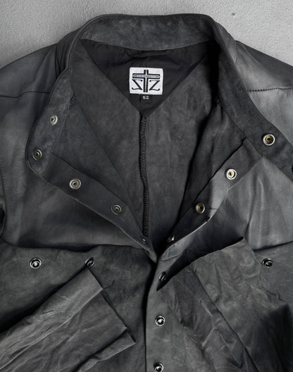 Zam Barrett SS25 Two-Toned Overlock Kangaroo ‘Faulted Shoulder 2.0’ Leather Jacket